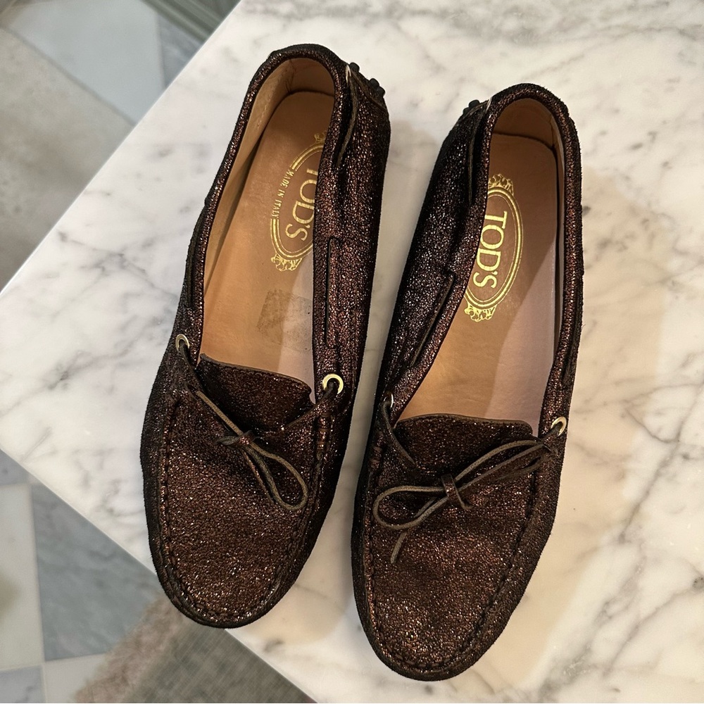 Bronze Tod’s Gommino Driving Loafers, SZ 38